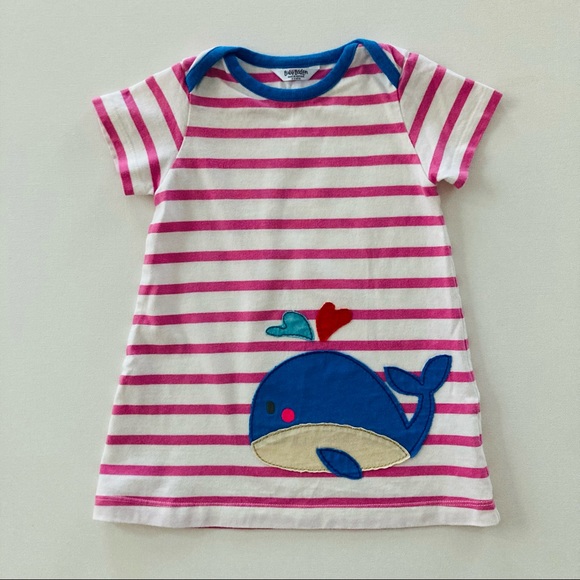 Baby Boden Other - Baby Boden Girl 6-12 Months Whale Dress Spring Summer Embroidered